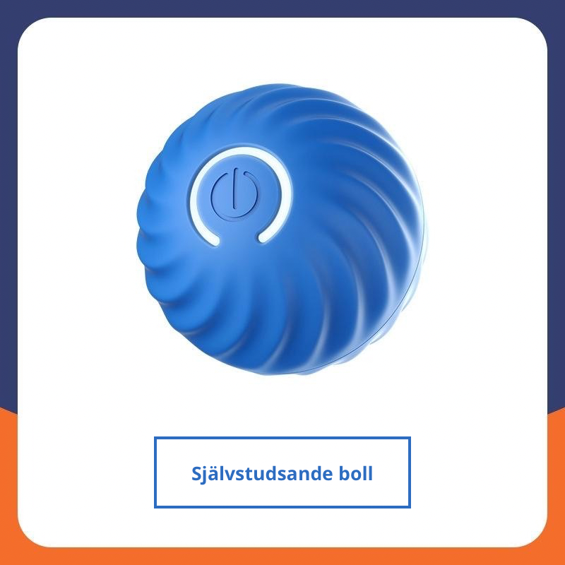 Självlekande boll för hund blå