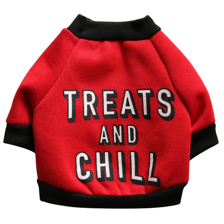 röd Treats and Chill fleecetröja för hundar