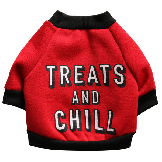 röd Treats and Chill fleecetröja för hundar