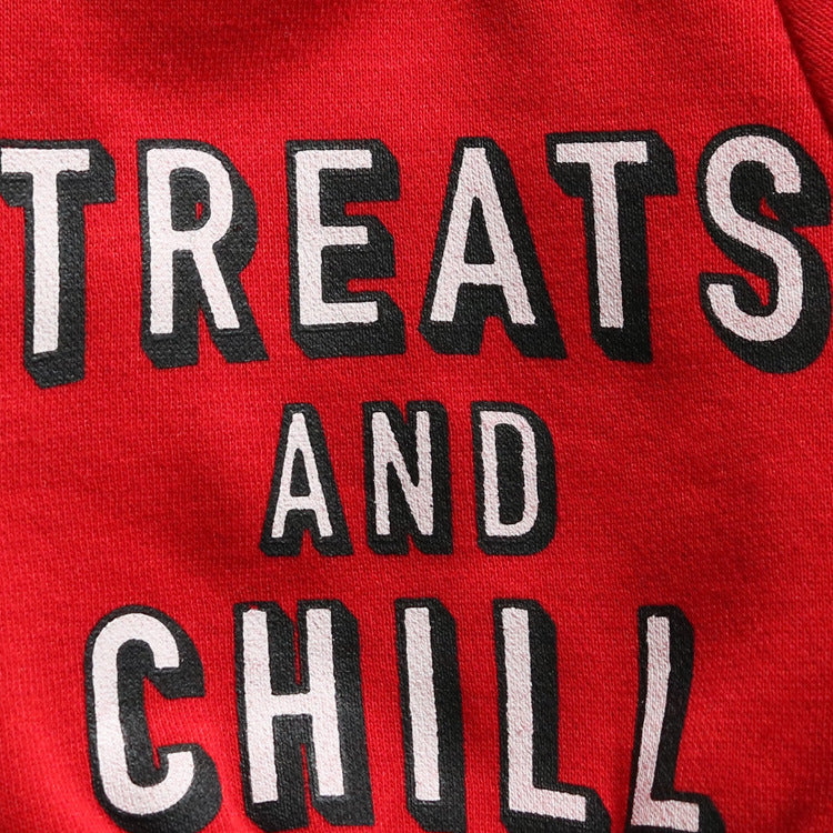 röd Treats and Chill fleecetröja för hundar