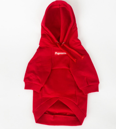 röd PUPREME Hoodie för hundar
