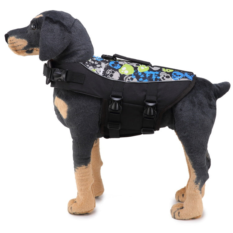 flytväst för hund med logga döskallar